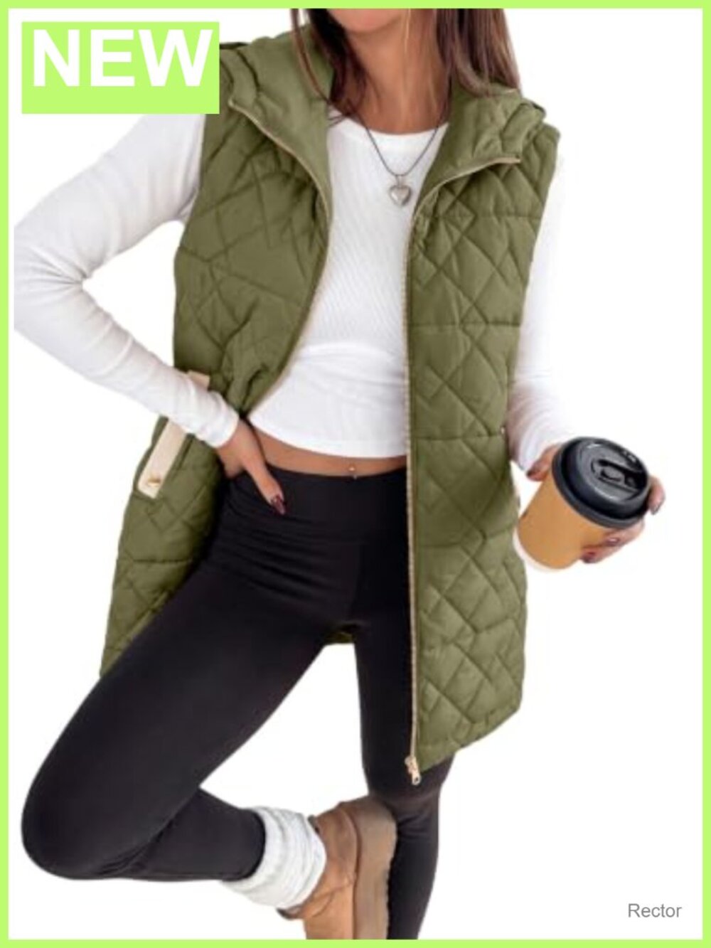 Women's Quilted Puffer Vest Hooded Zip Sleeveless Winter Layering